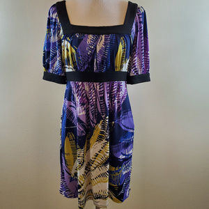 Max And Cleo Leafy Floral Print Casual Dress